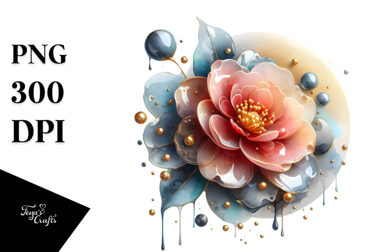 Abstract Camellia, High-Res PNG