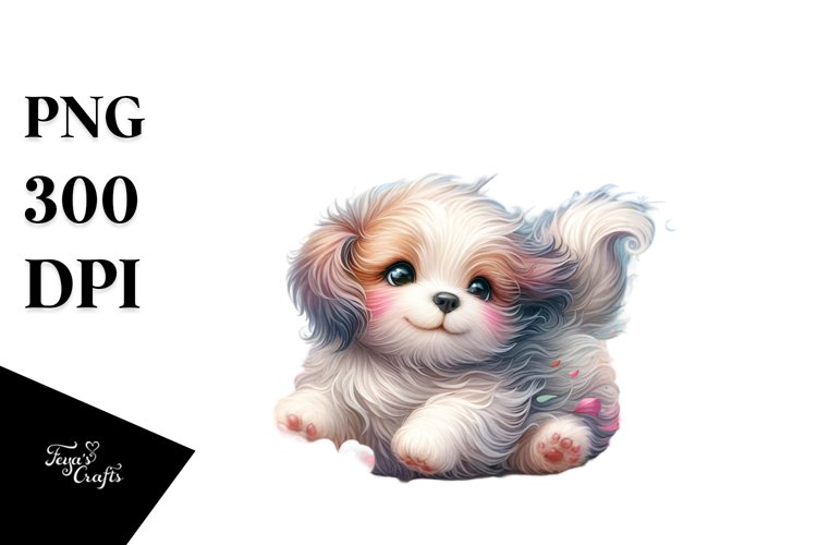 Cute Dog with Wind Petals example image 1