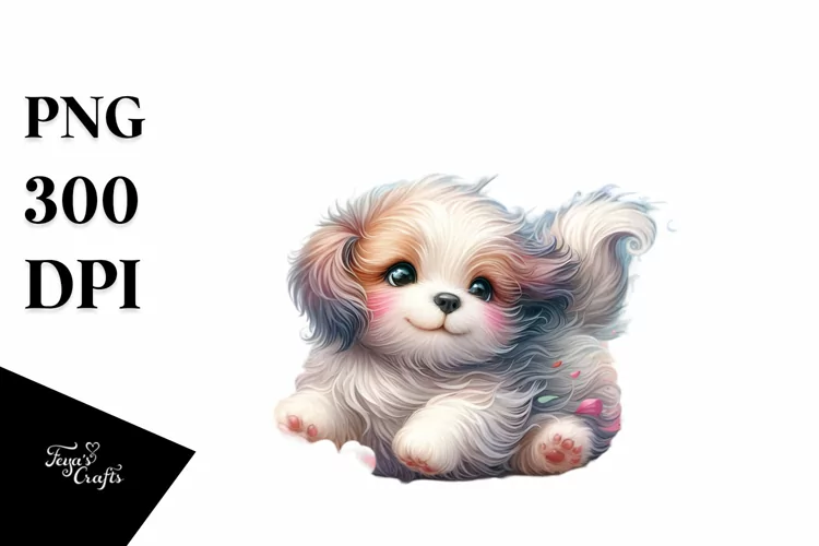 Cute Dog with Wind Petals