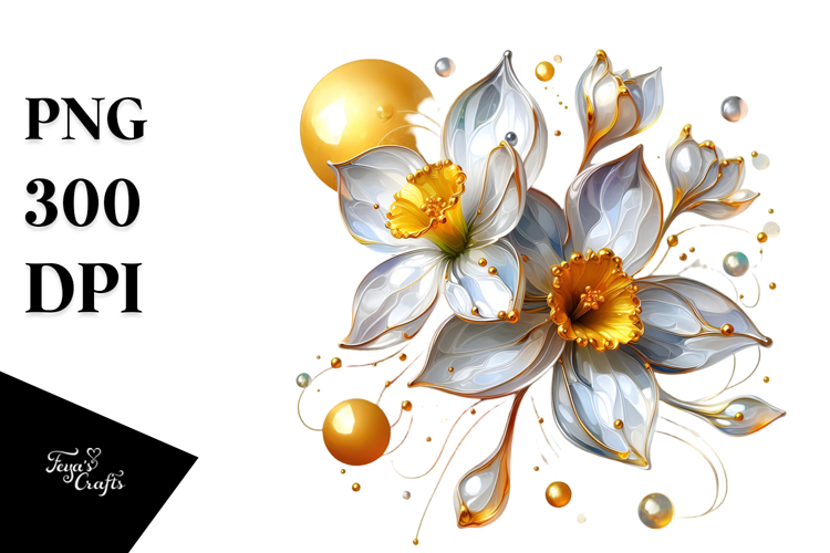 Abstract Glossy Narcissus PNG