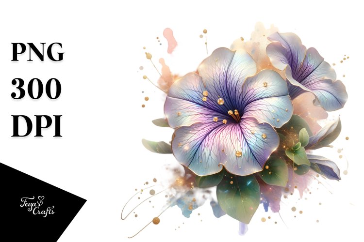 Petunia Watercolor Splash example image 1