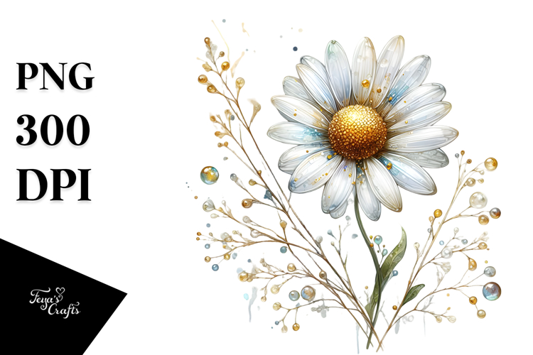Daisy Watercolor Splash PNG