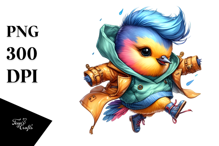 Revolted Baby Bird Jumping PNG