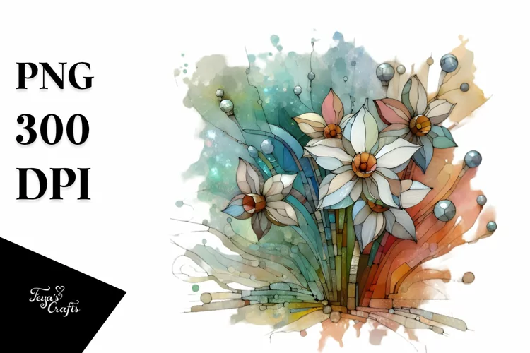 Abstract Narcissus made of Stained