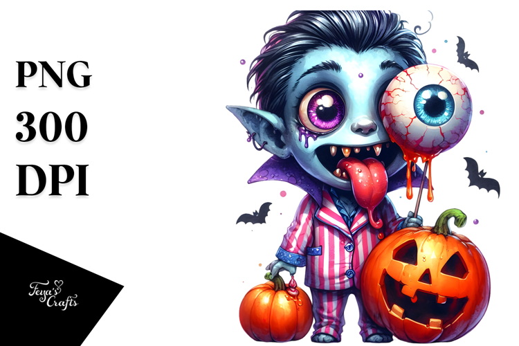 Funny Vampire in Pajamas, Cartoonish PNG
