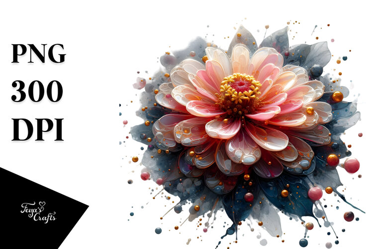 Abstract Zinnia, Transparent PNG example image 1