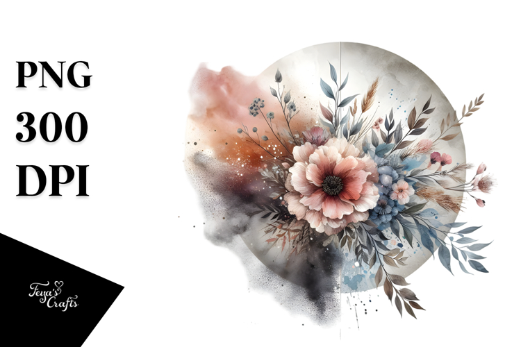 Boho Flower Splashes PNG