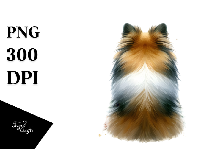colorful Watercolor Shetland Sheepdog with Christmas