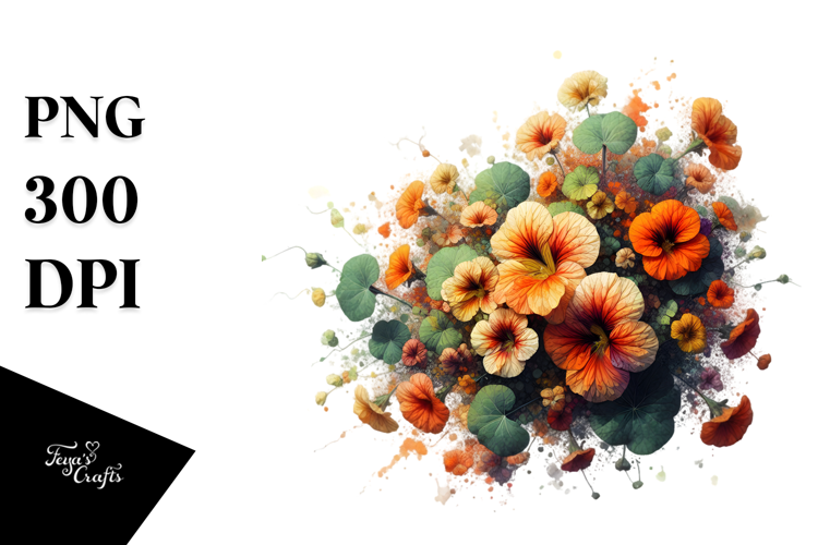 Celestial Nasturtium Made of Material PNG