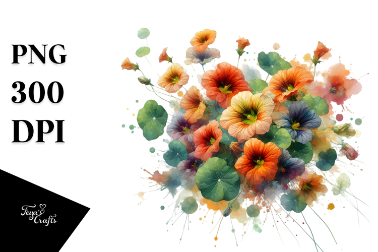 Abstract Nasturtium Made of -like Material PNG