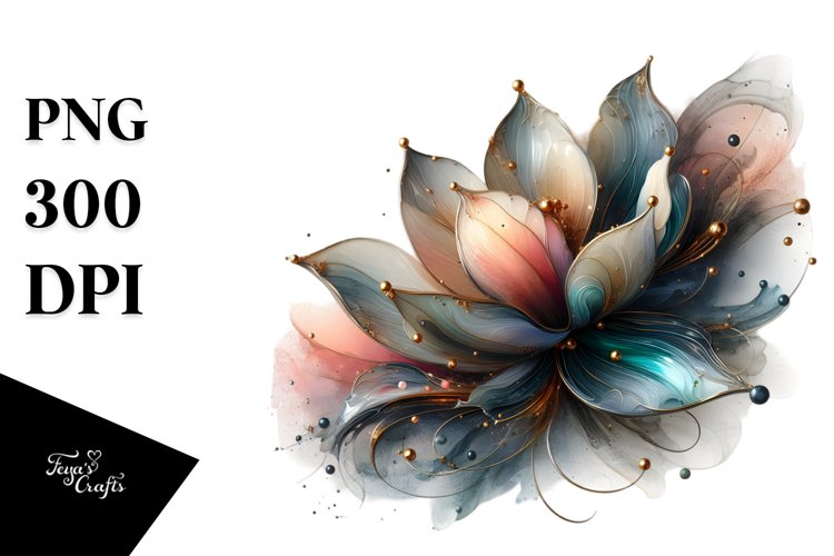 Glossy Tulip Abstract Watercolor example image 1