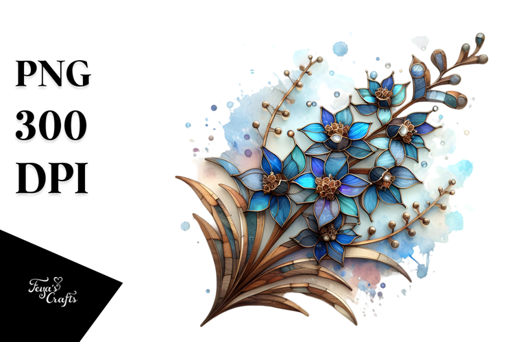 Detailed Wooden Small Stained Delphinium | Sublimation |
