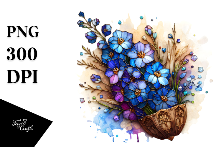 Detailed Wooden Small Stained Delphinium | Sublimation |