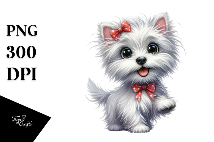 Cute West Highland White Terrier Watercolor PNG