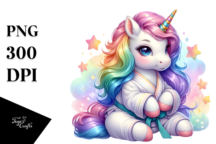 Colorful Baby Unicorn in Dojo