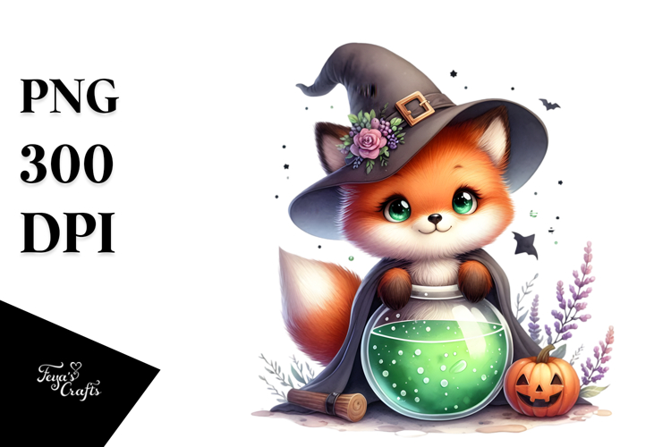 Cute Watercolor Fox Clipart Image 2