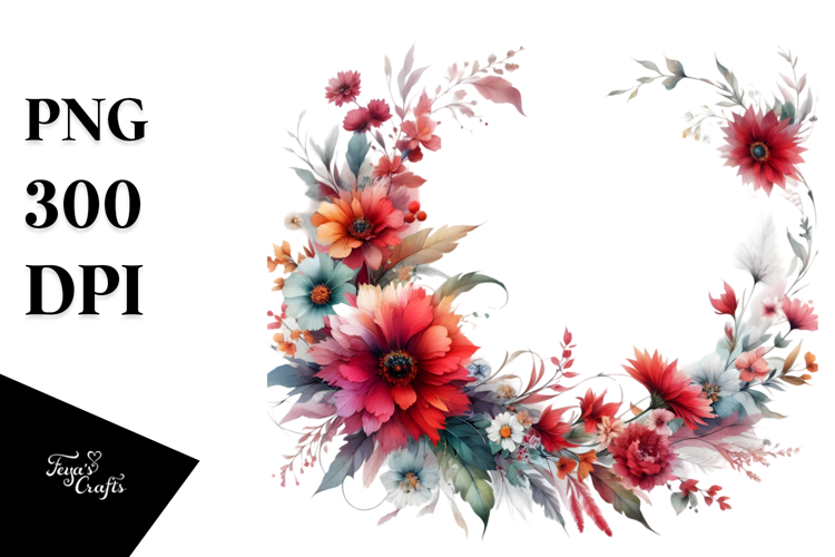 Red Flower Clipart Image 13