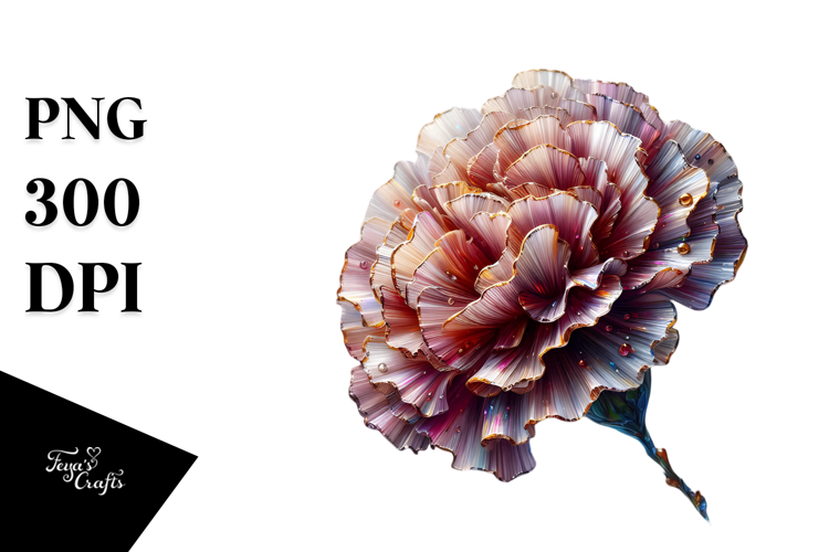 Carnation with Metallic Details PNG