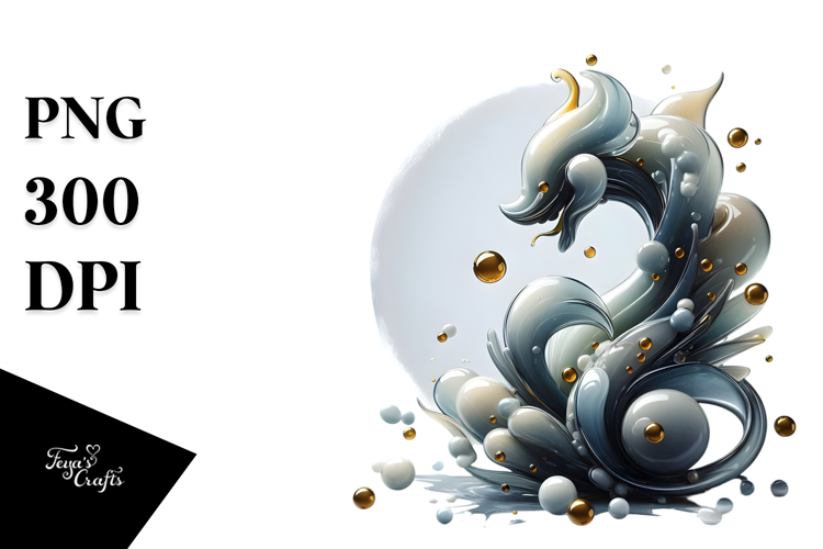 Abstract Snapdragon Made of , Watercolor PNG