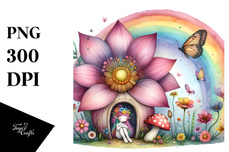 Fairy Rainbow Bird | Sublimation Clipart