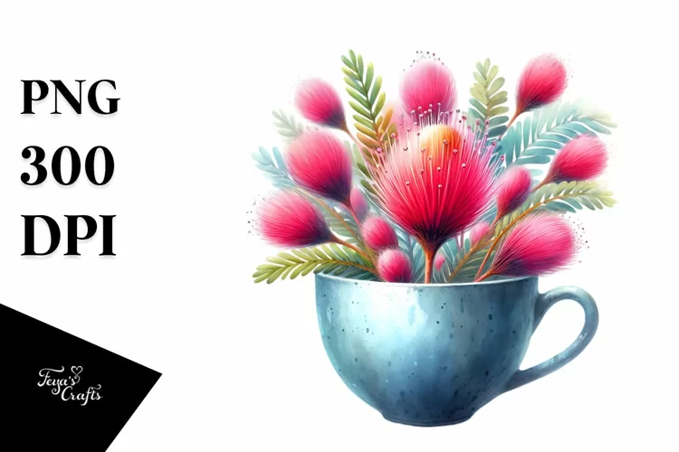 Vibrant Watercolor Moa in Cup | Sublimation | Clipart