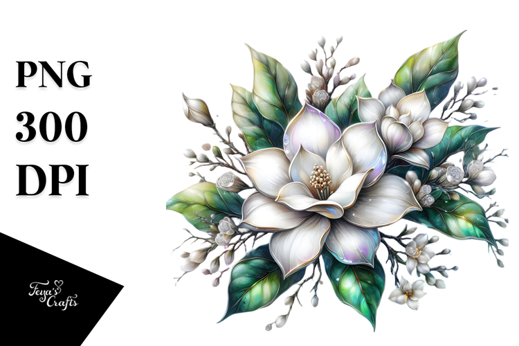 Gardenia with Watercolor Splash PNG