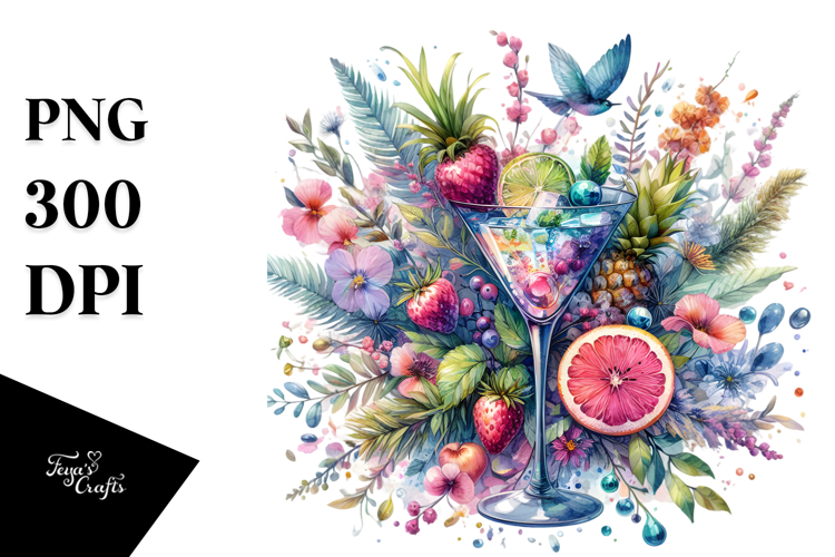 Creative Cocktail Back View PNG