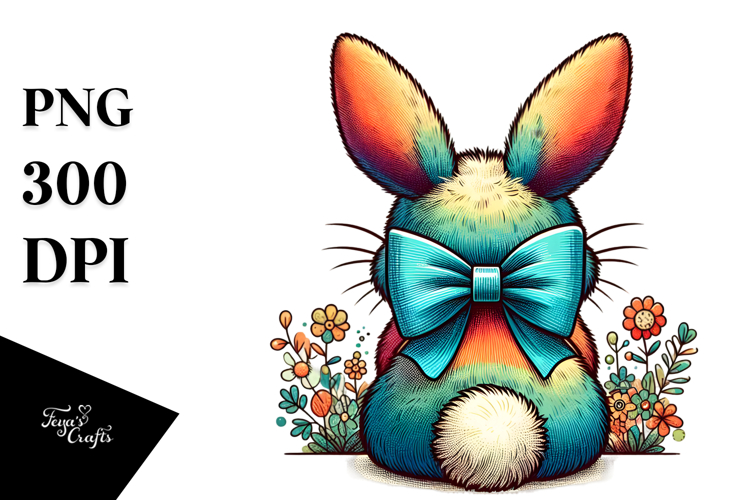 Back View Creative Bunny PNG