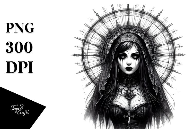 Detailed Gothic Girl PNG