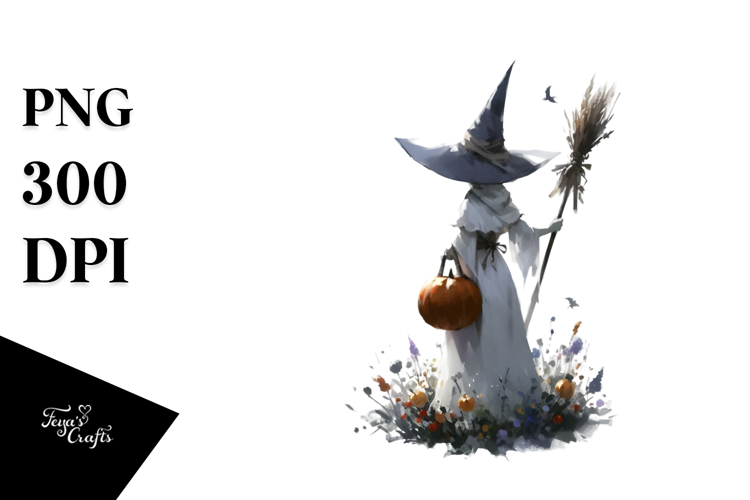 Simple Witch Digital Painting PNG example image 1