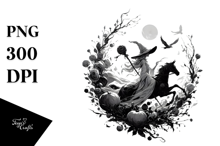 Simple Witch Digital Painting PNG example image 1