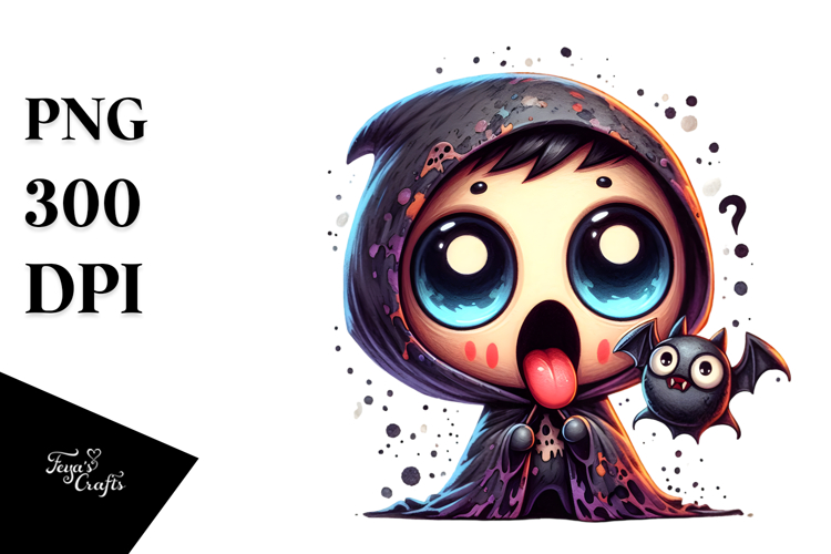 Funny Mini Banshee in Spooky Hoodie PNG