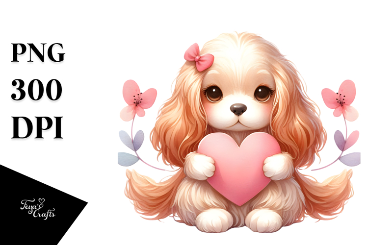 Cute Flower Cocker Spaniel, Transparent PNG