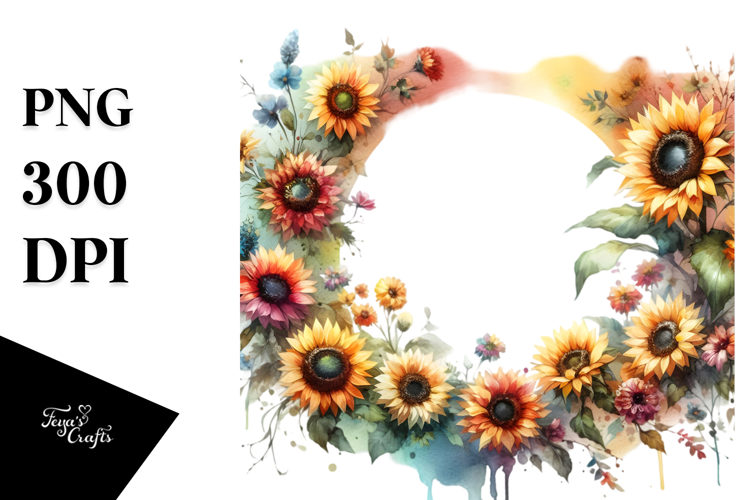 Vibrant Sunflower Abstract Horizontal Frame | Sublimation |