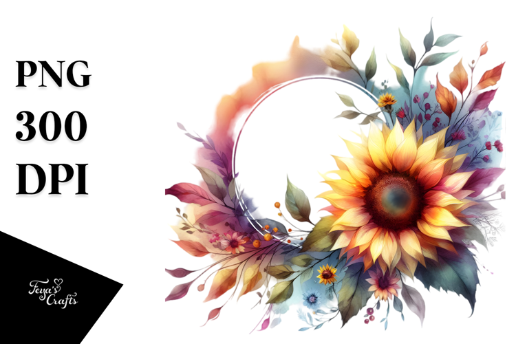 Vibrant Sunflower Abstract Horizontal Frame | Sublimation |