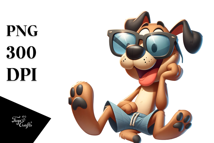 Goofy Dog with Oversized Sunglasses, Trending on Artstation