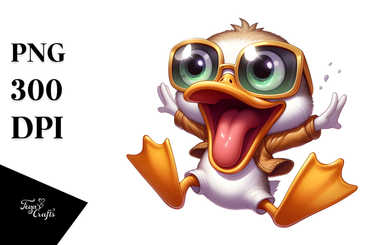 Goofy Duck with Sunglasses PNG