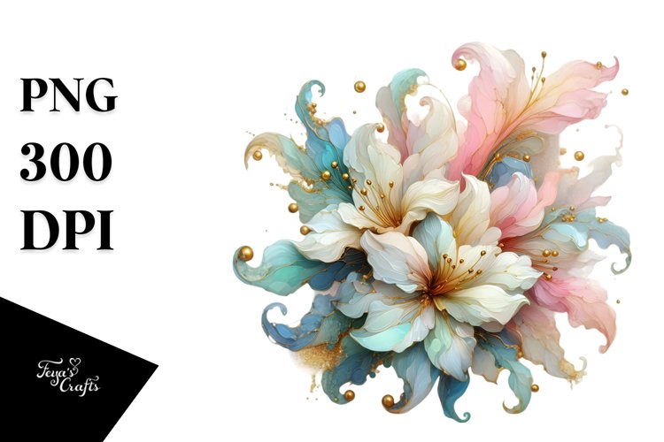 Pastel Azalea in with Gold, Transparent PNG