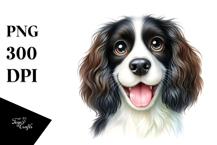 Cute English Springer Spaniel, High-Res PNG