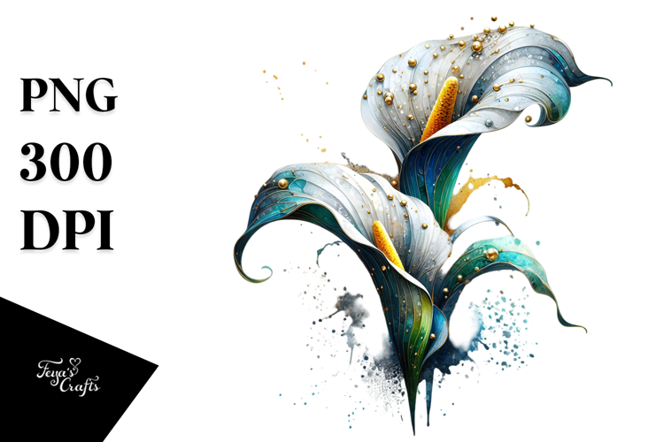 Calla Lily with Metalic Insertions PNG