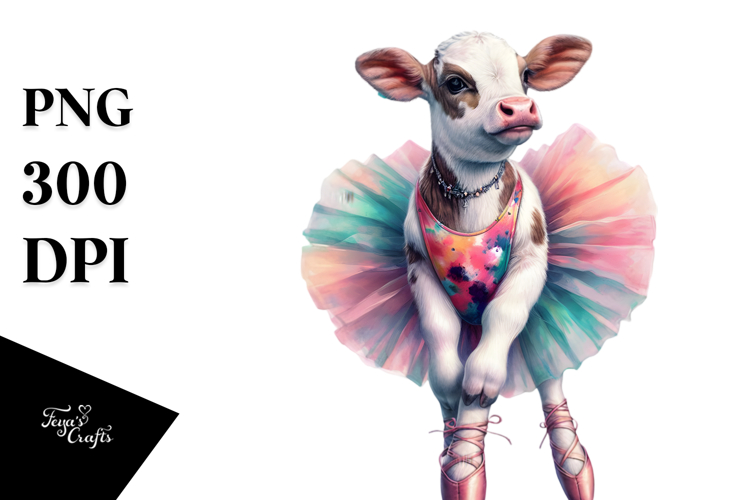 Artistic Baby Cow PNG