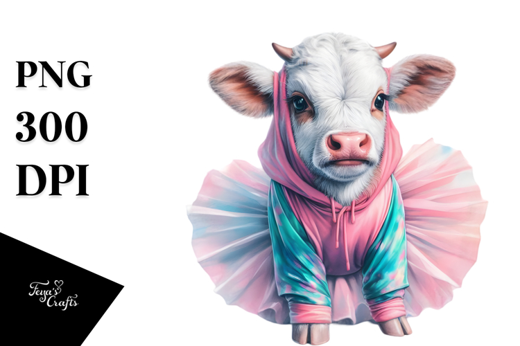 Artistic Baby Cow PNG