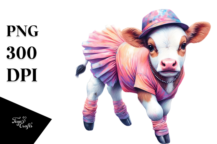 Artistic Baby Cow PNG