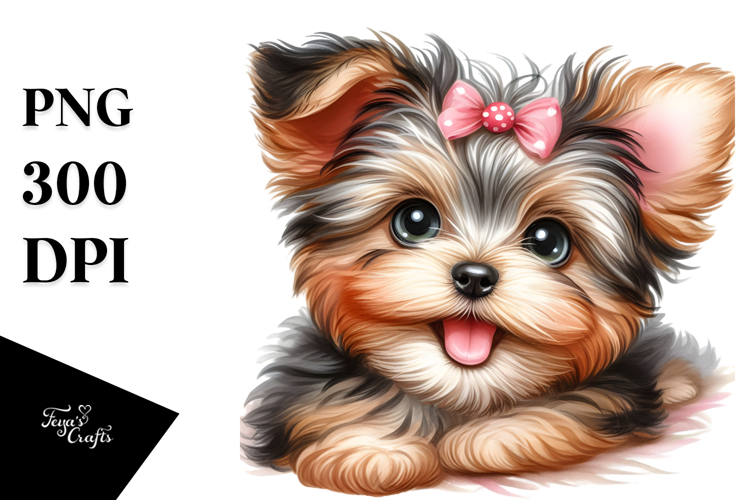 Baby Yorkipoo Watercolor PNG