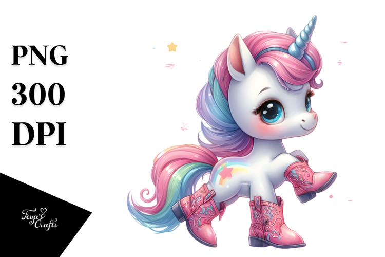 Artistic Baby Unicorn PNG