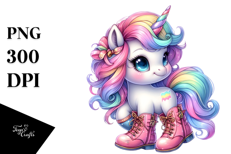 Boots-Wearing Baby Unicorn PNG