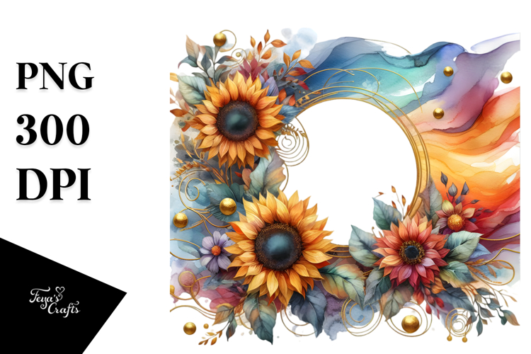 Watercolor Sunflower Clipart Image 11