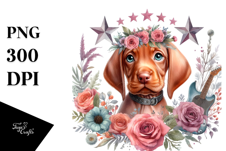 Rock Star Vizsla | Sublimation Clipart