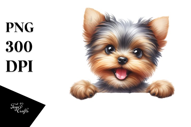 Cute Funny Yorkshire Terrier | Sublimation | Clipart