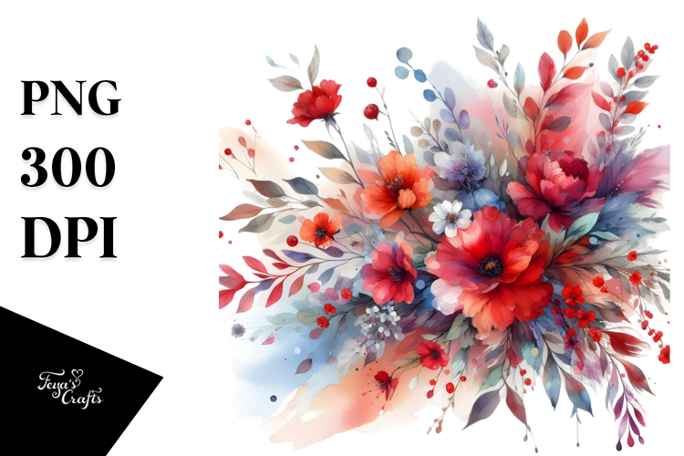 Red Flower Clipart Image 12
